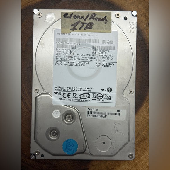Hitachi Other - Hitachi Deskstar 7K1000.B internal hard disk drive HDD 1TB HDT721010SLA360 #3